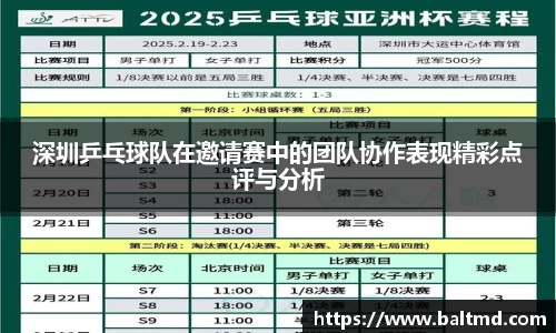 深圳乒乓球队在邀请赛中的团队协作表现精彩点评与分析